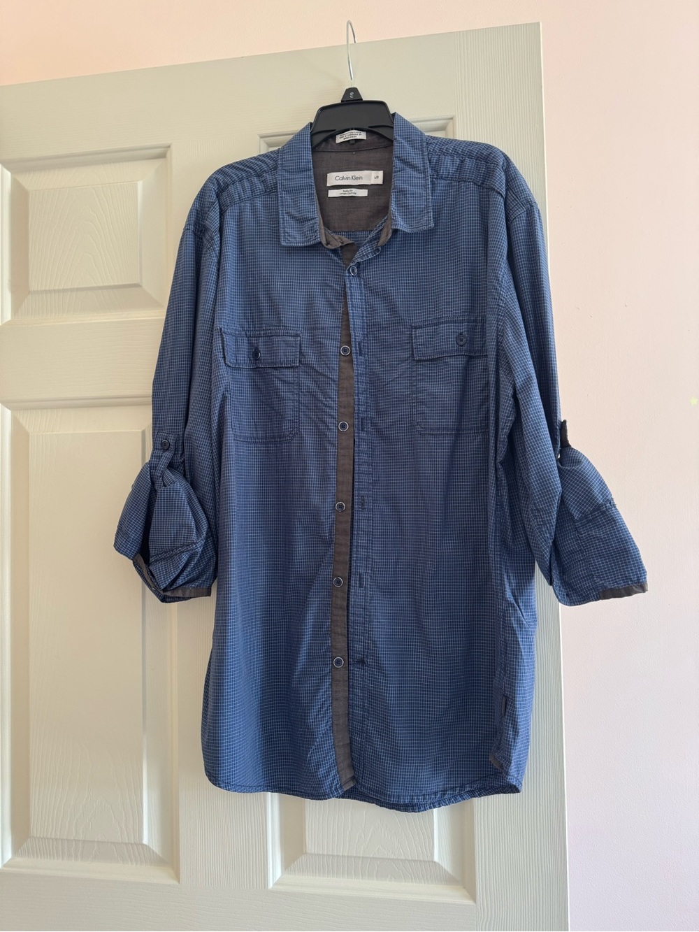 Calvin Klein Blue Button-Front Shirt 100% cotton
